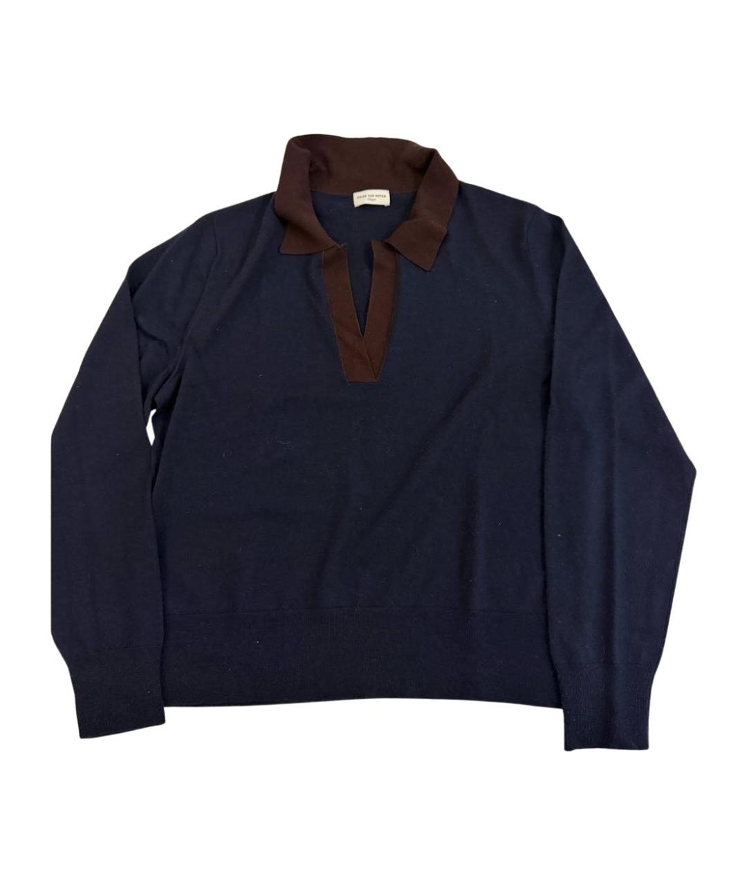 DRIES VAN NOTEN Темно-синий кашемировый джемпер / свитер, фото 1