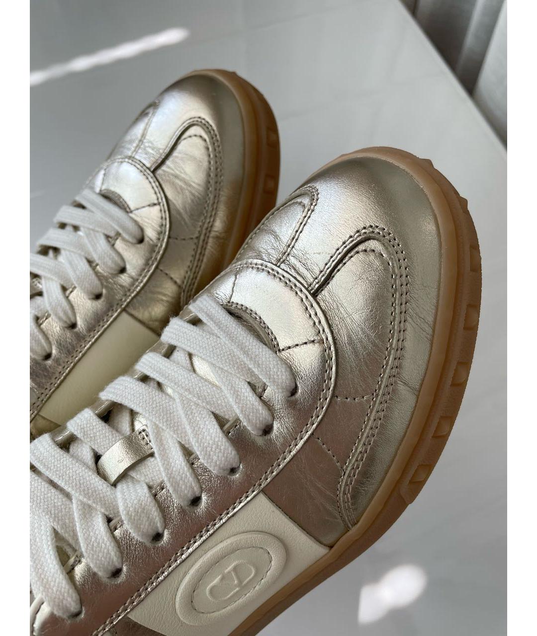 VALENTINO Золотые кожаные кеды, фото 6