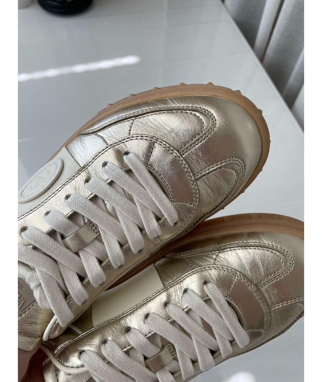 VALENTINO Золотые кожаные кеды, фото 7