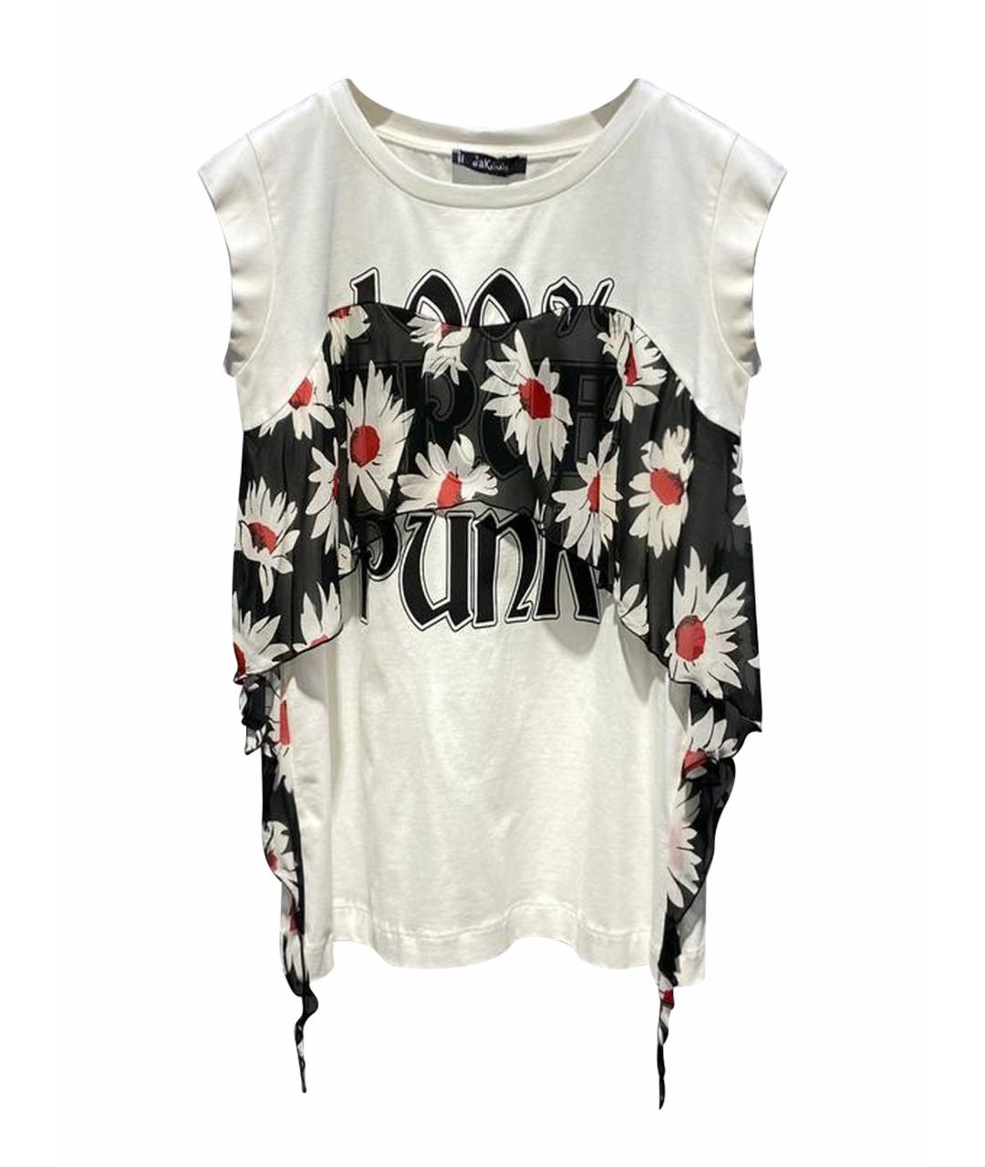 MONNALISA Белый хлопковый детская футболка / топ, фото 1