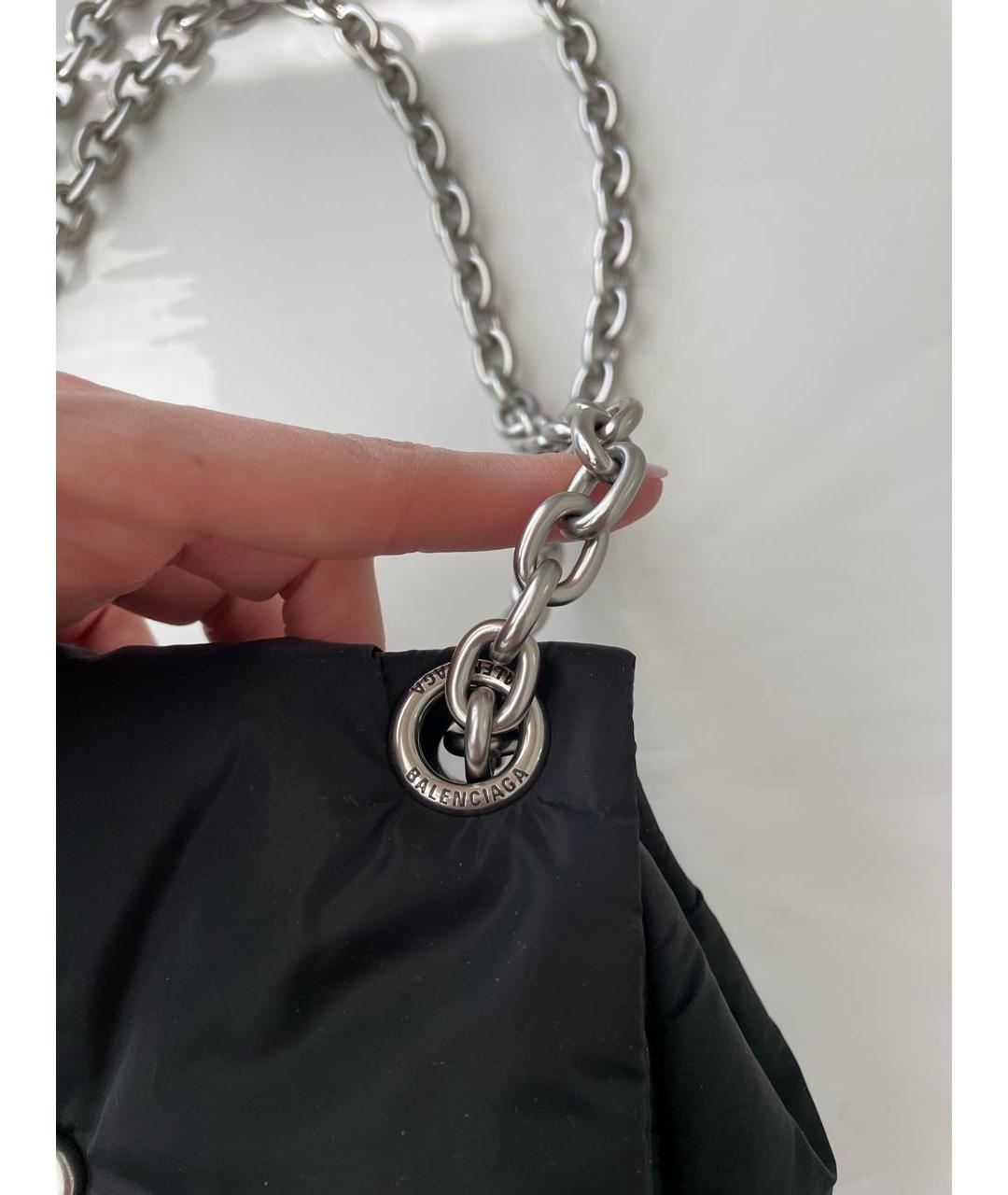 BALENCIAGA Черная тканевая сумка с короткими ручками, фото 6