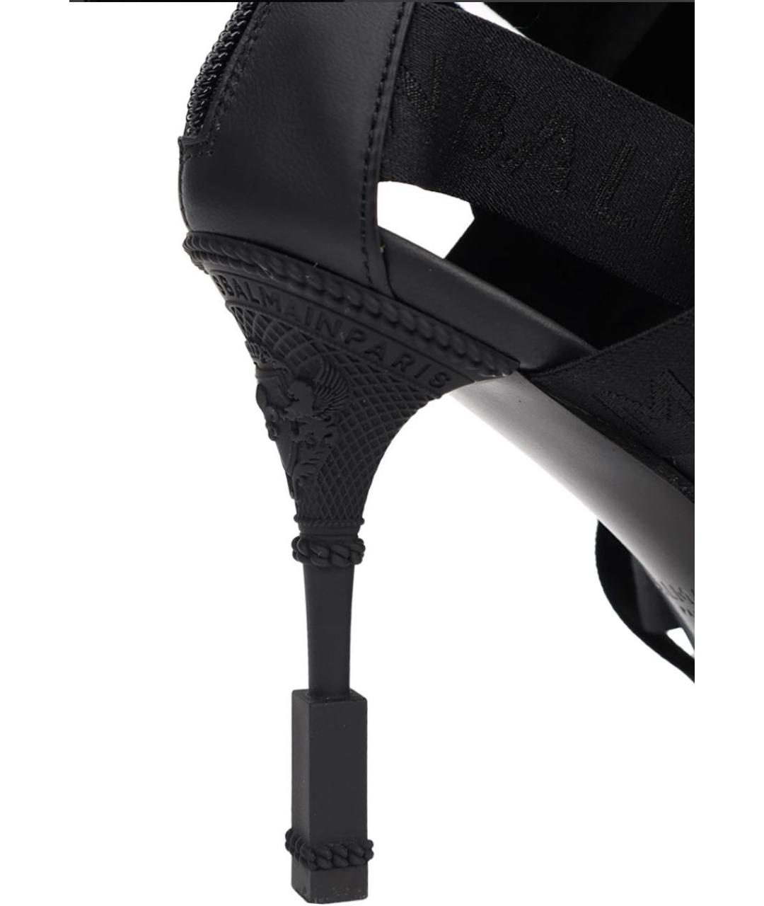 BALMAIN Черные текстильные босоножки, фото 7