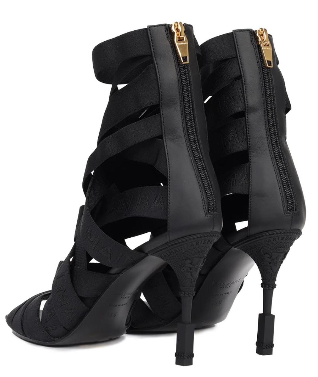 BALMAIN Черные текстильные босоножки, фото 4