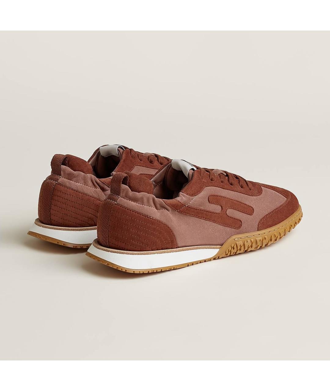 HERMES Бордовые замшевые кроссовки, фото 3