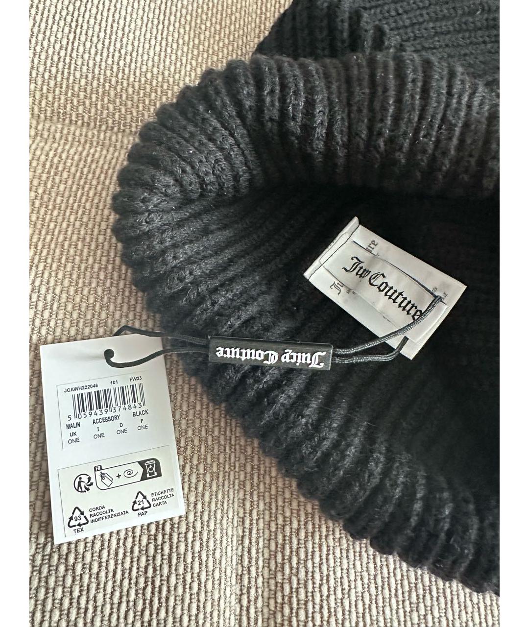 JUICY COUTURE Черная шерстяная шапка, фото 4