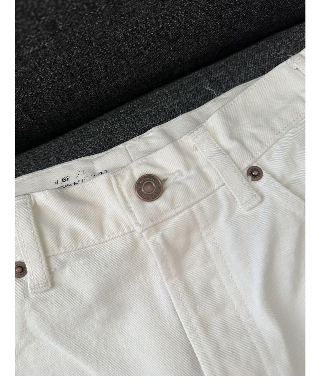 CELINE Белые хлопковые прямые джинсы, фото 3