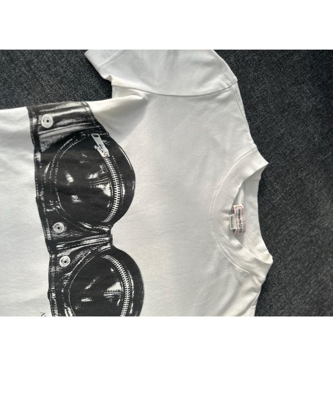 ALEXANDER MCQUEEN Белая хлопковая футболка, фото 2