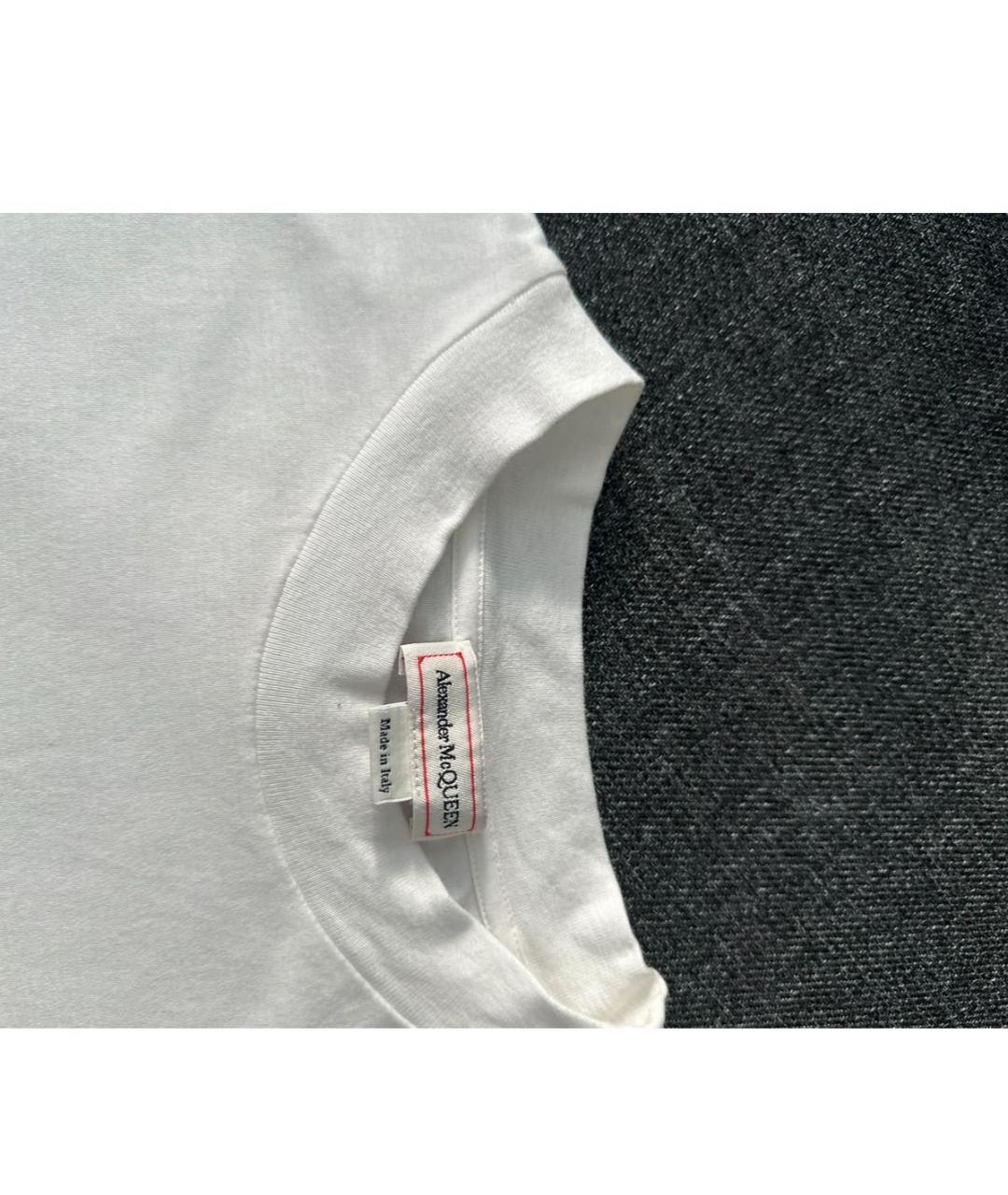 ALEXANDER MCQUEEN Белая хлопковая футболка, фото 3