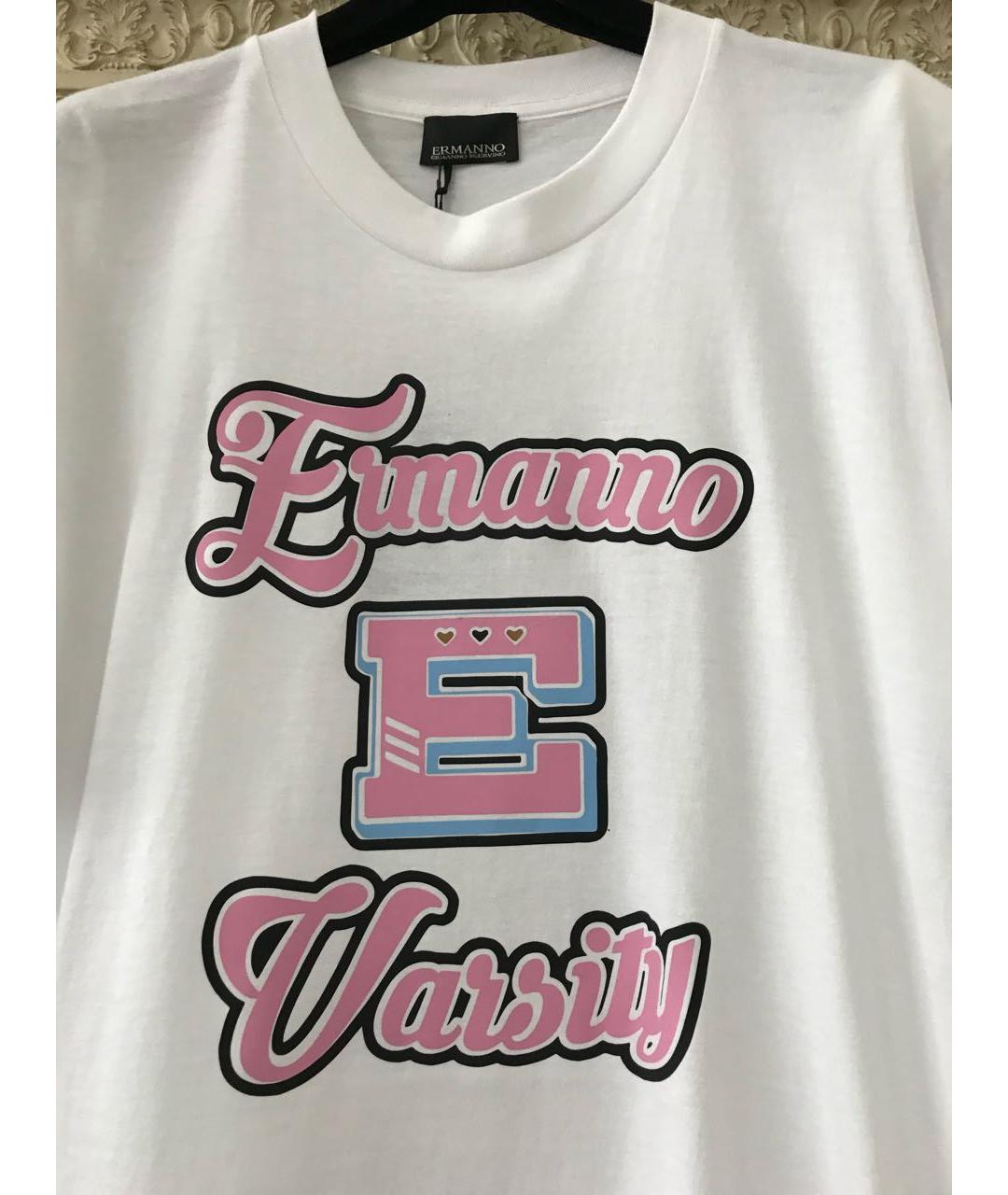 ERMANNO FIRENZE Белая хлопковая футболка, фото 7