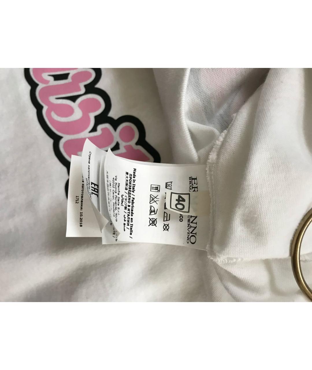 ERMANNO FIRENZE Белая хлопковая футболка, фото 8