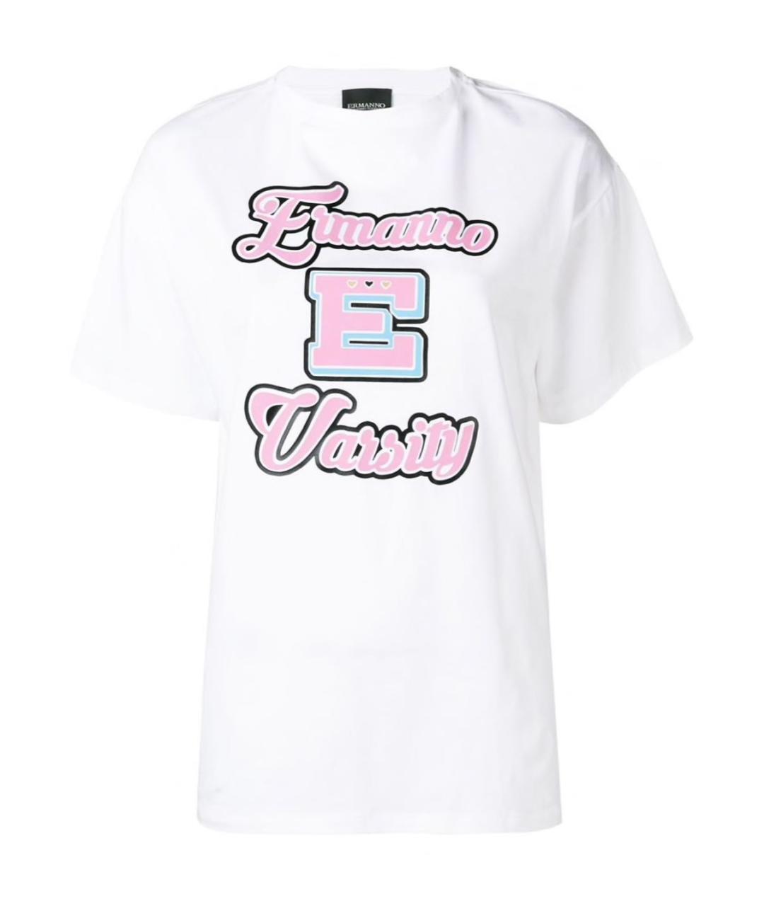 ERMANNO FIRENZE Белая хлопковая футболка, фото 9