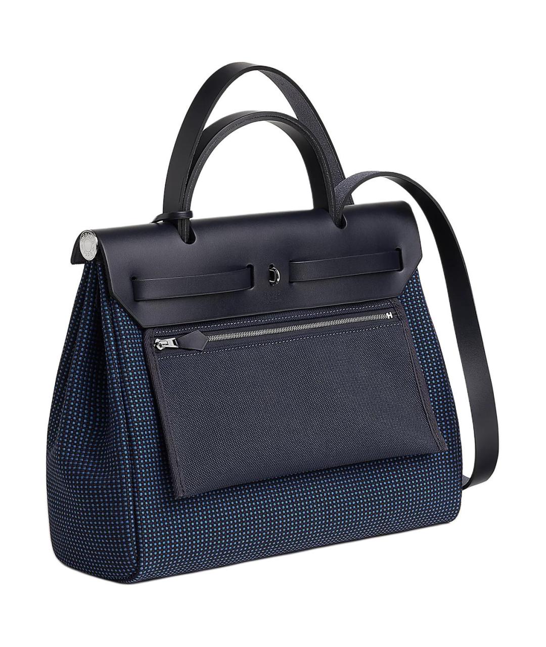 HERMES Синяя сумка с короткими ручками, фото 3