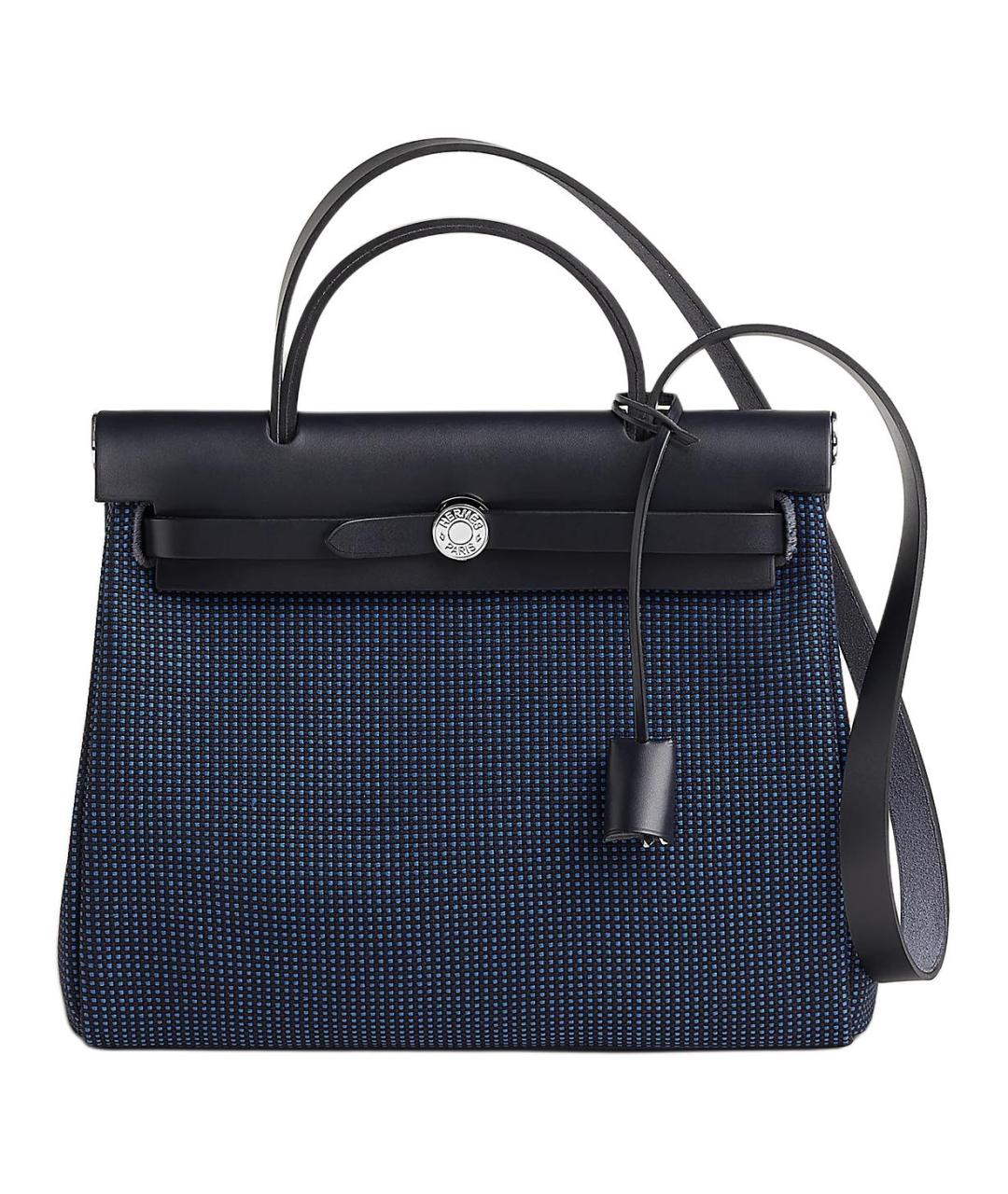 HERMES Синяя сумка с короткими ручками, фото 1