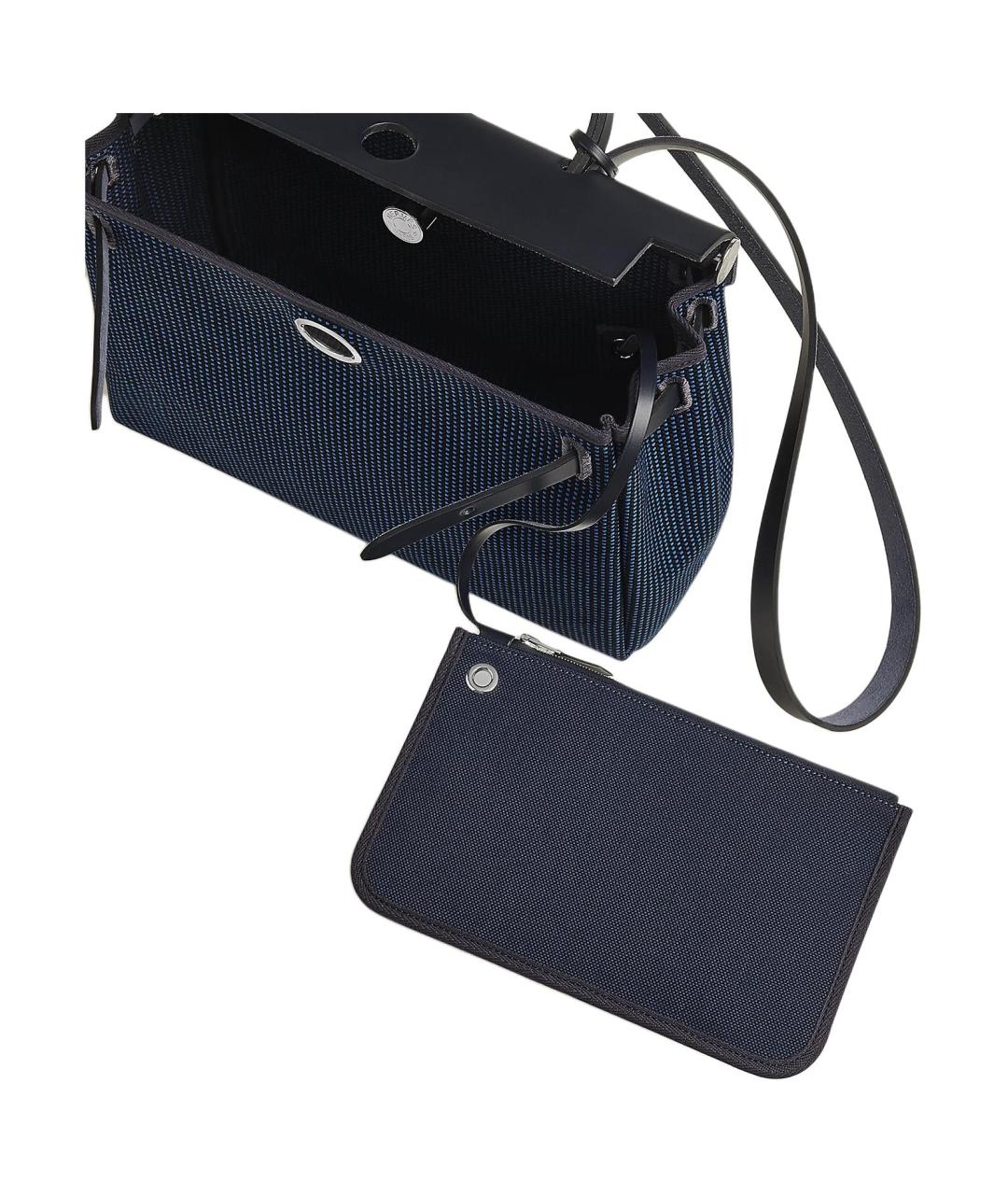 HERMES Синяя сумка с короткими ручками, фото 4