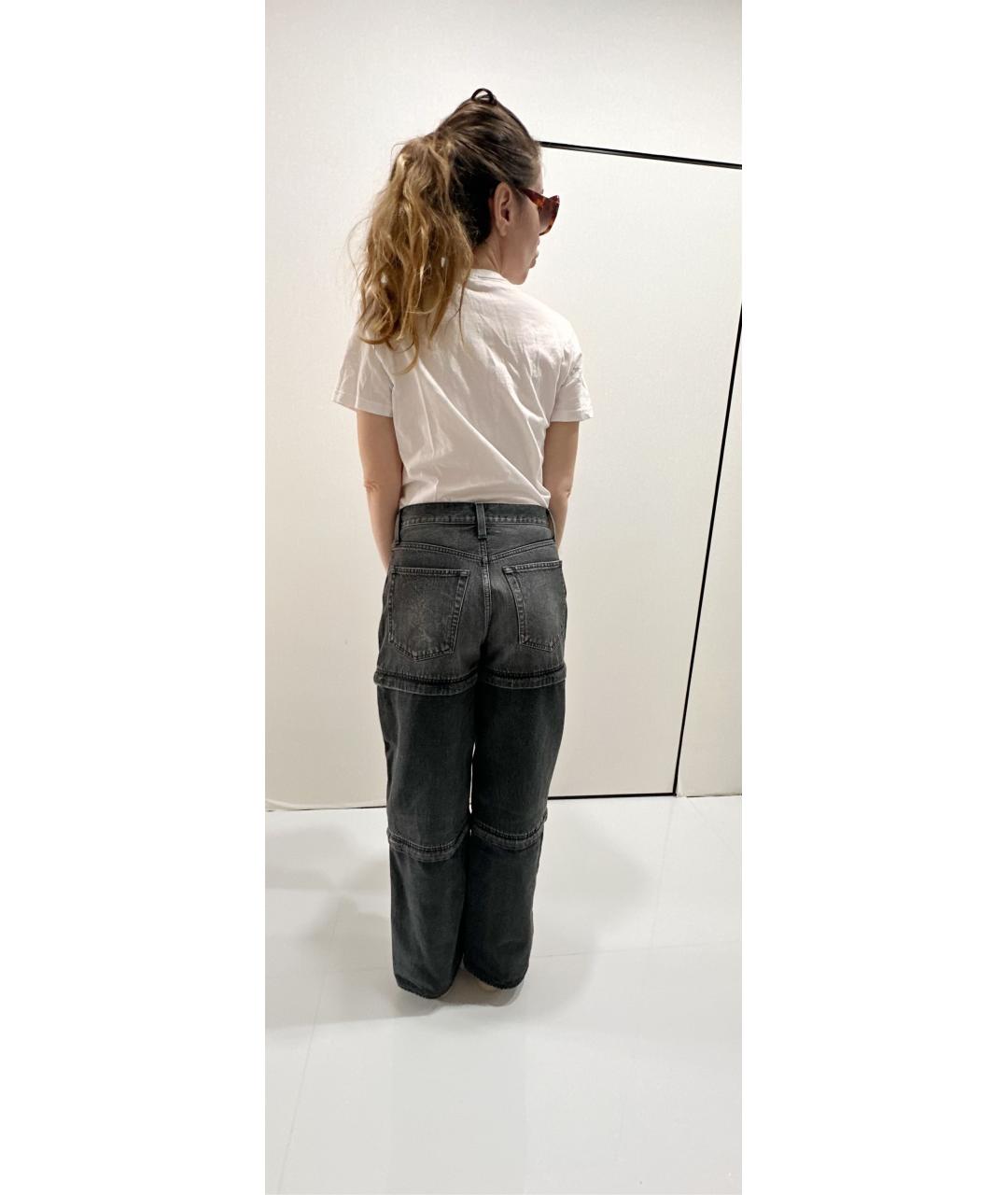 BALENCIAGA Антрацитовые хлопковые прямые джинсы, фото 6