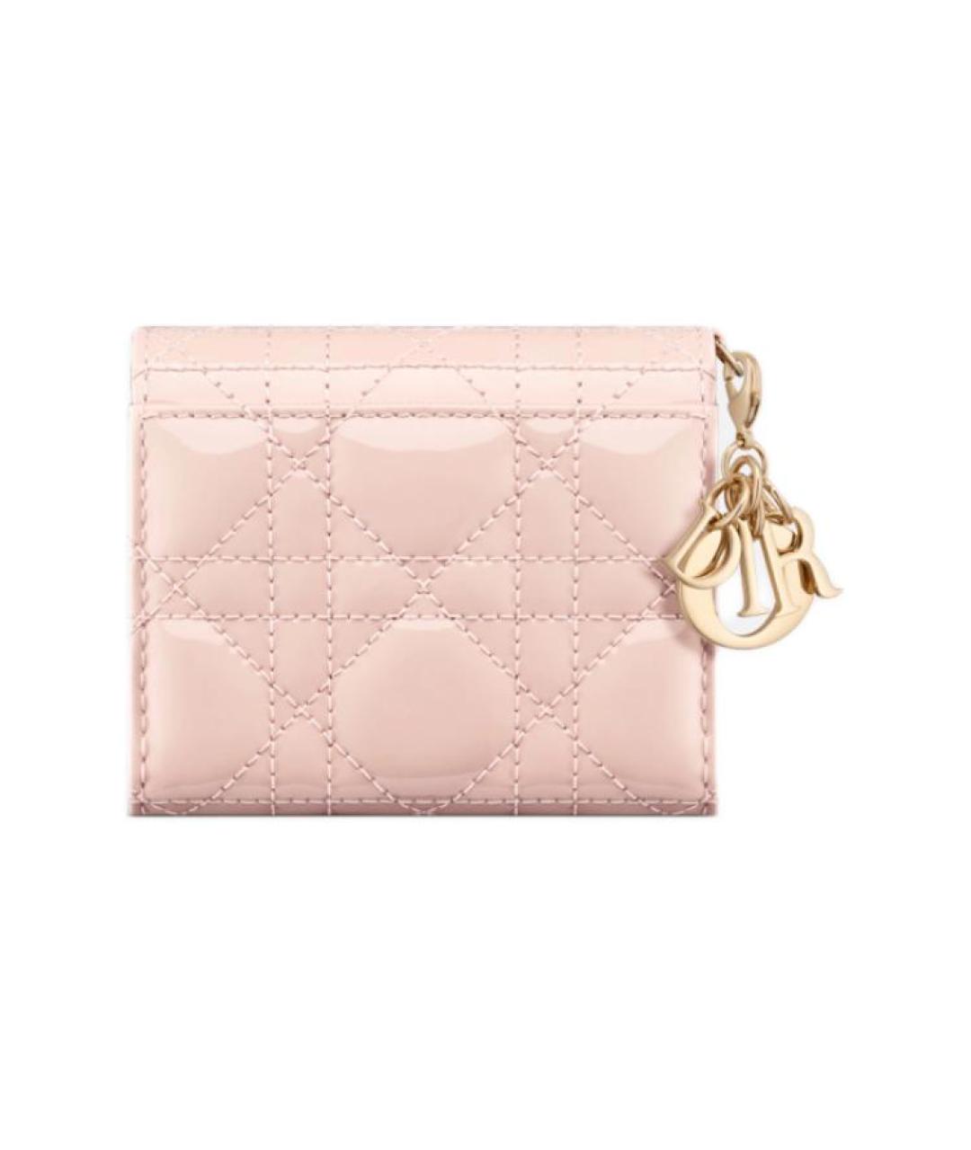CHRISTIAN DIOR Розовый кожаный кошелек, фото 3