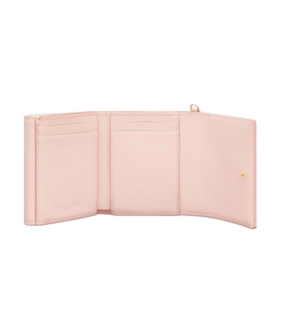 CHRISTIAN DIOR Розовый кожаный кошелек, фото 4