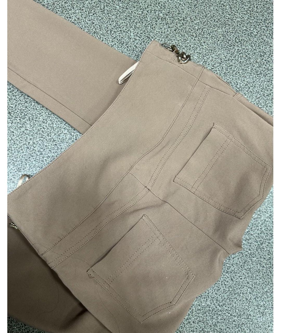 ELISABETTA FRANCHI Бежевые вискозные брюки узкие, фото 5