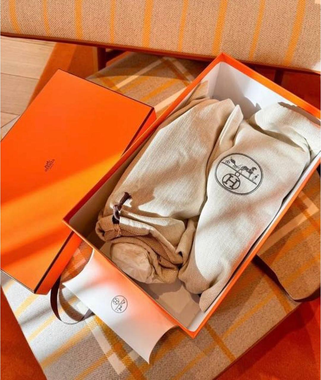 HERMES Синие кожаные кроссовки, фото 7