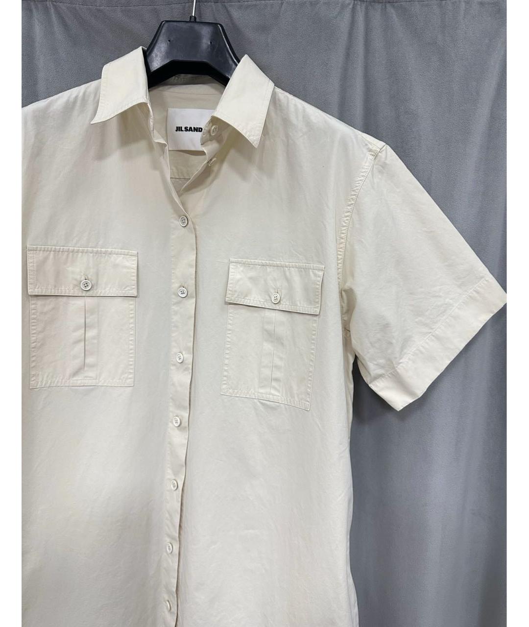 JIL SANDER Бежевое хлопковое повседневное платье, фото 2