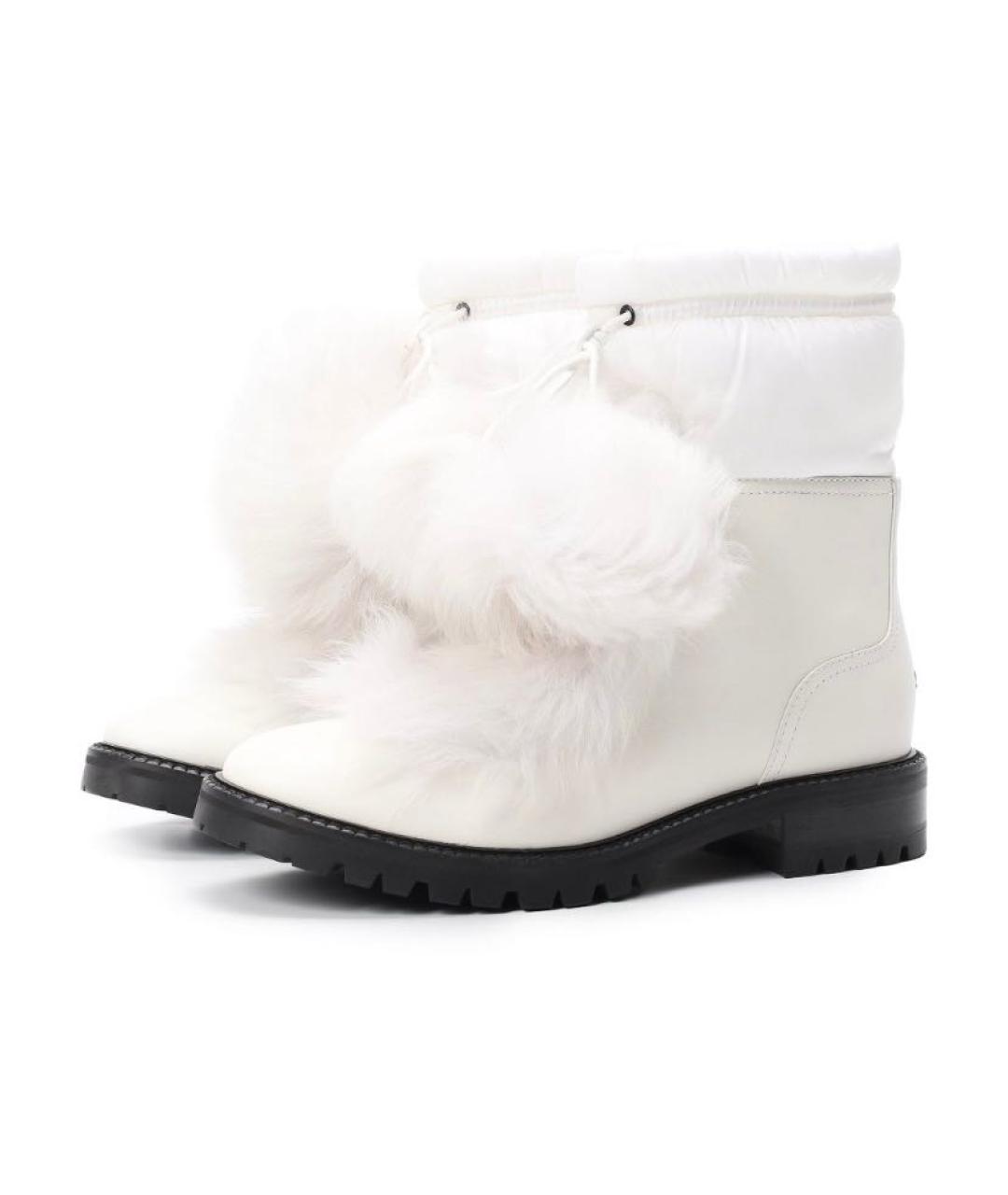 JIMMY CHOO Белые кожаные ботинки, фото 3