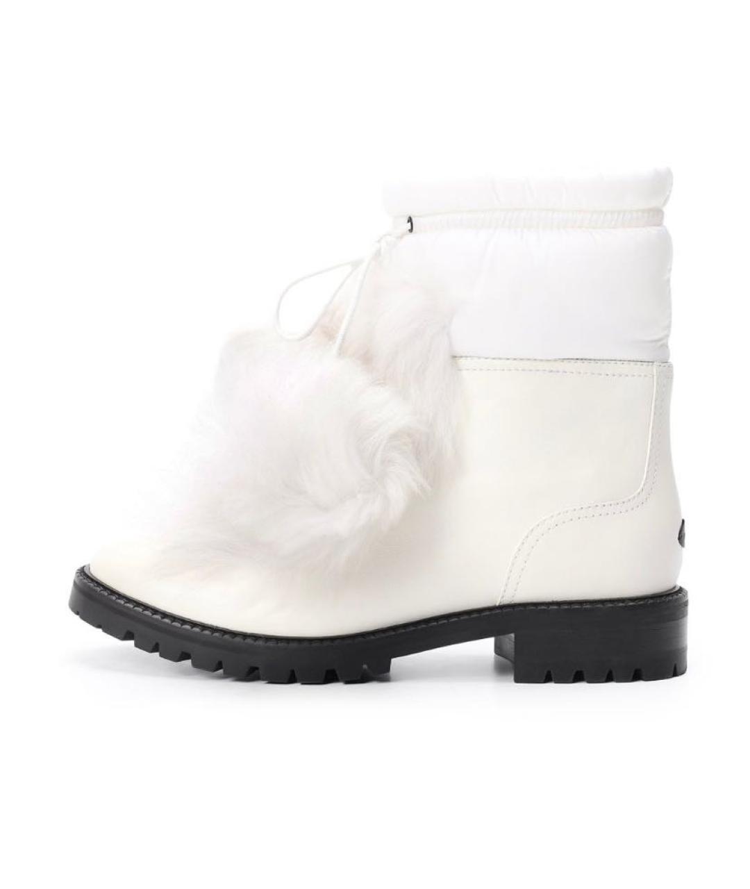JIMMY CHOO Белые кожаные ботинки, фото 6