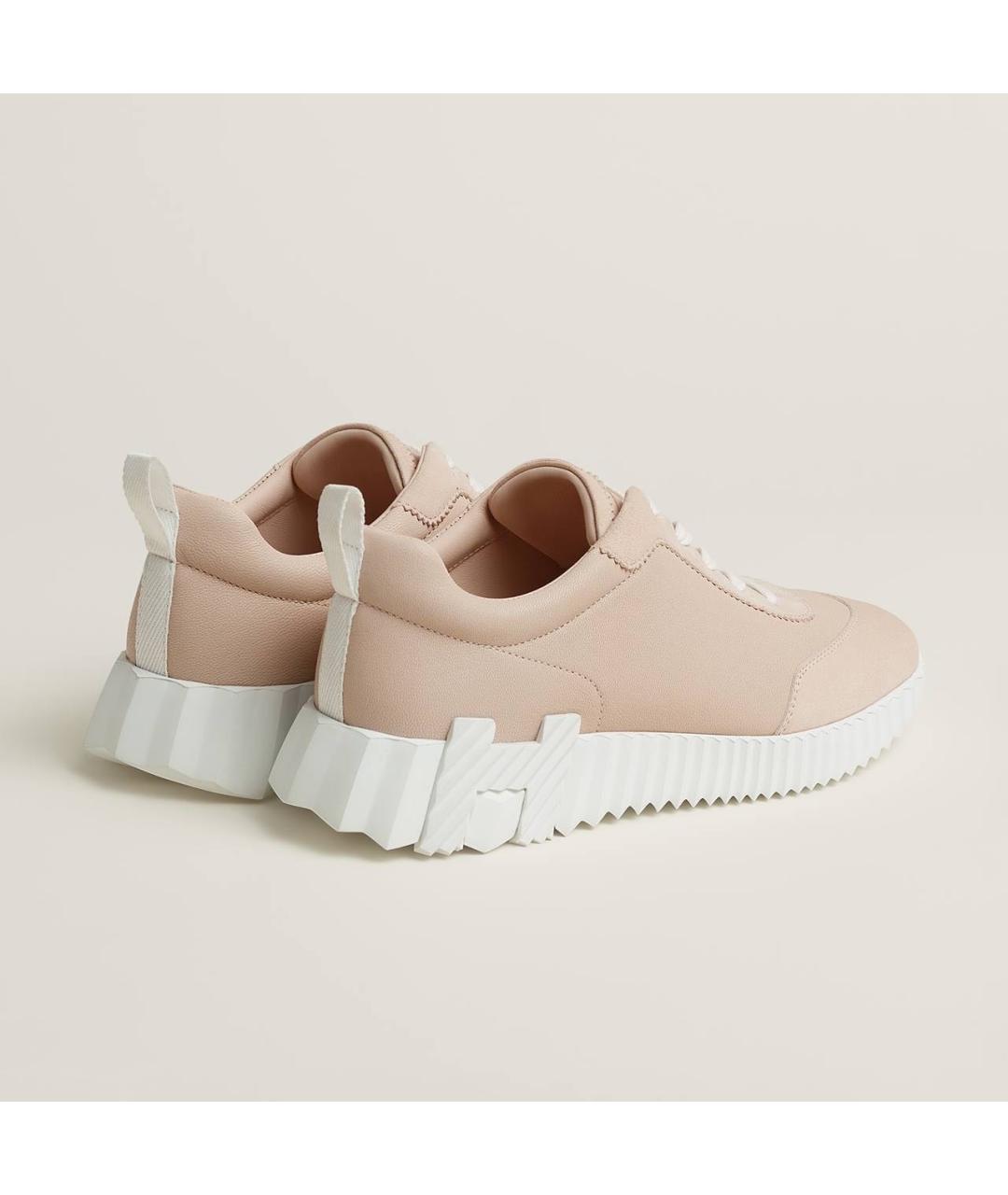 HERMES Розовые кожаные кроссовки, фото 4