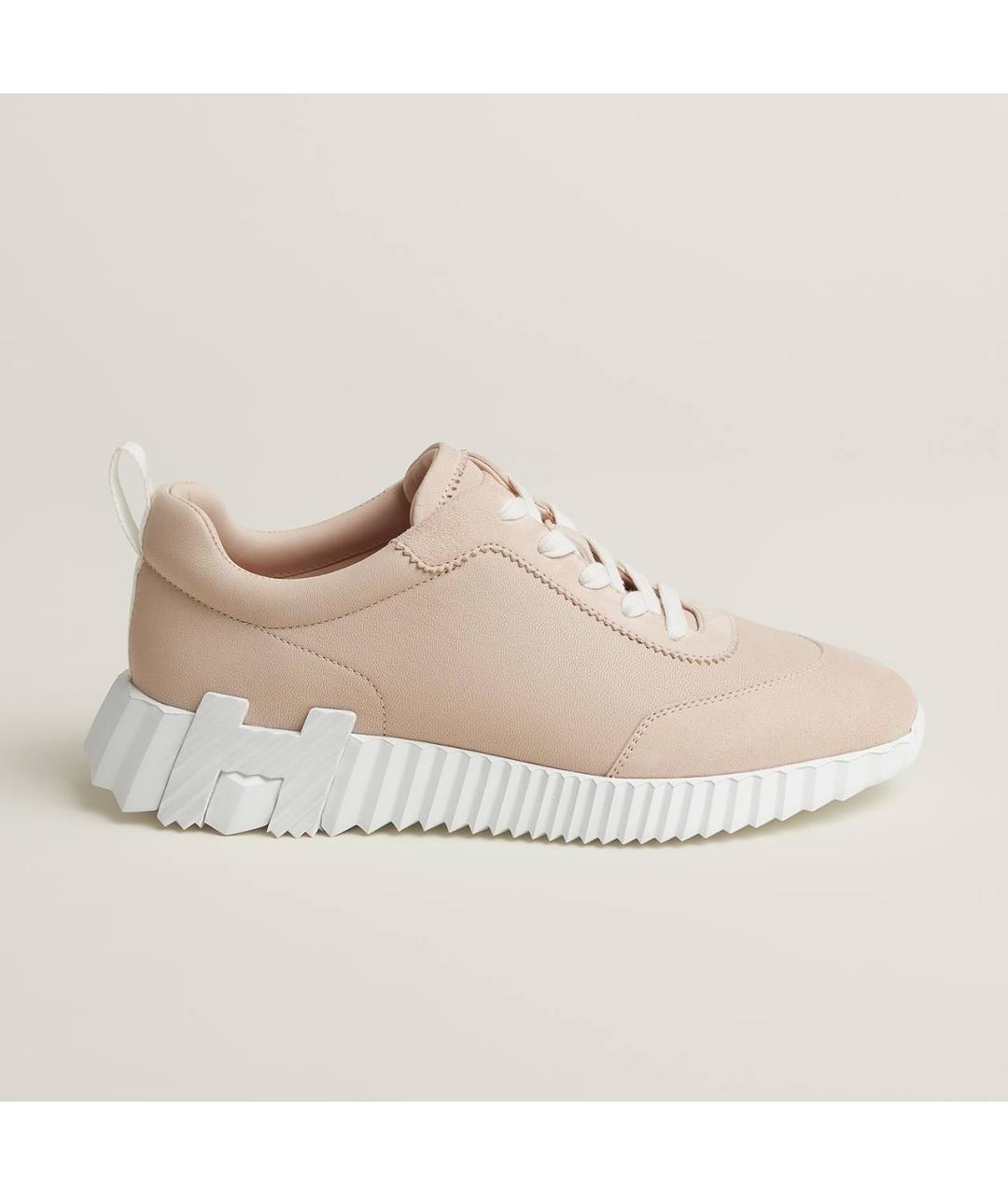 HERMES Розовые кожаные кроссовки, фото 8