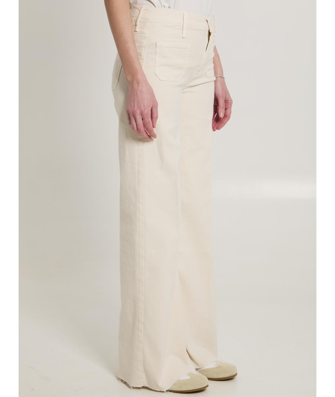 MOTHER Бежевые хлопковые прямые джинсы, фото 2