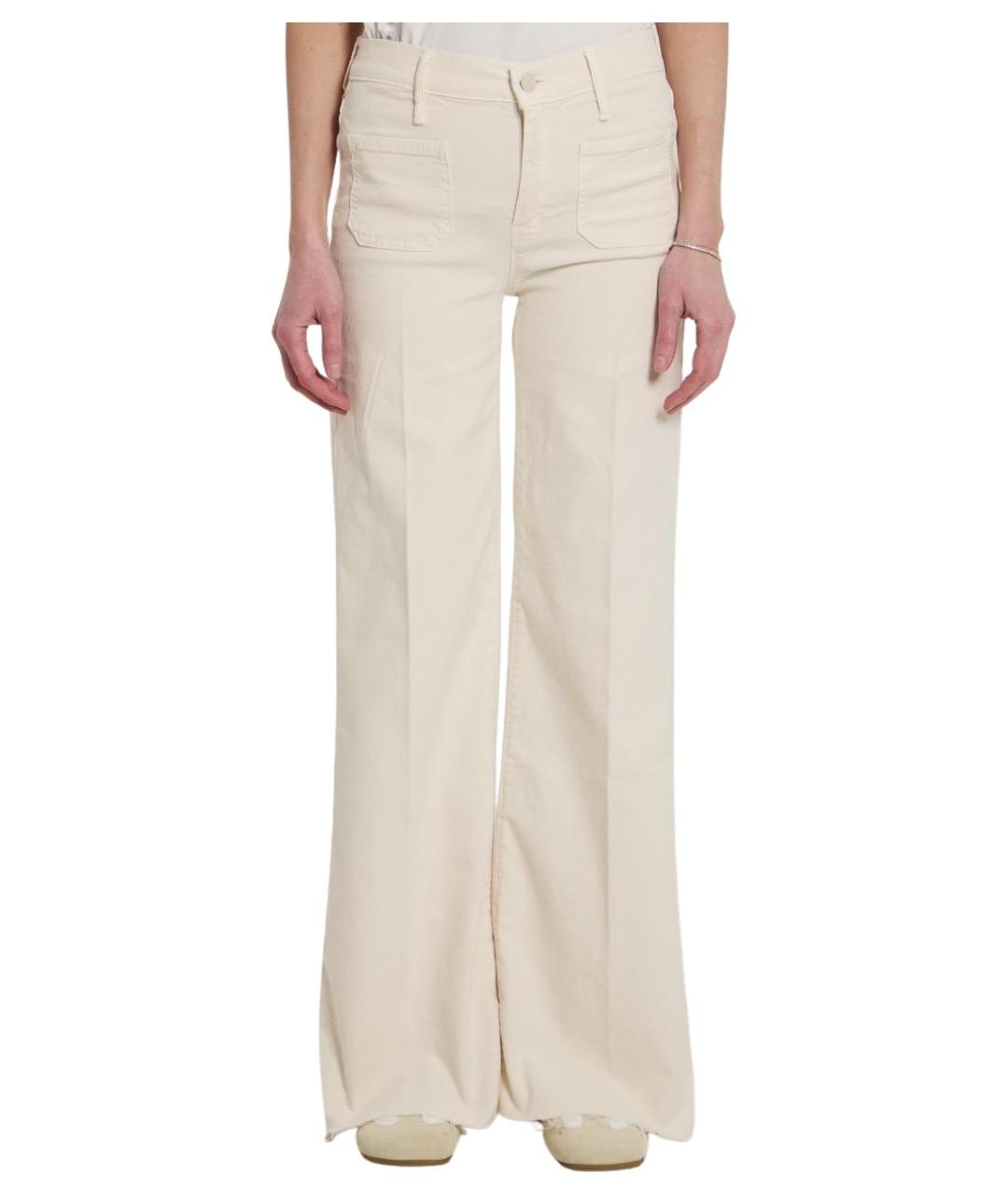 MOTHER Бежевые хлопковые прямые джинсы, фото 1