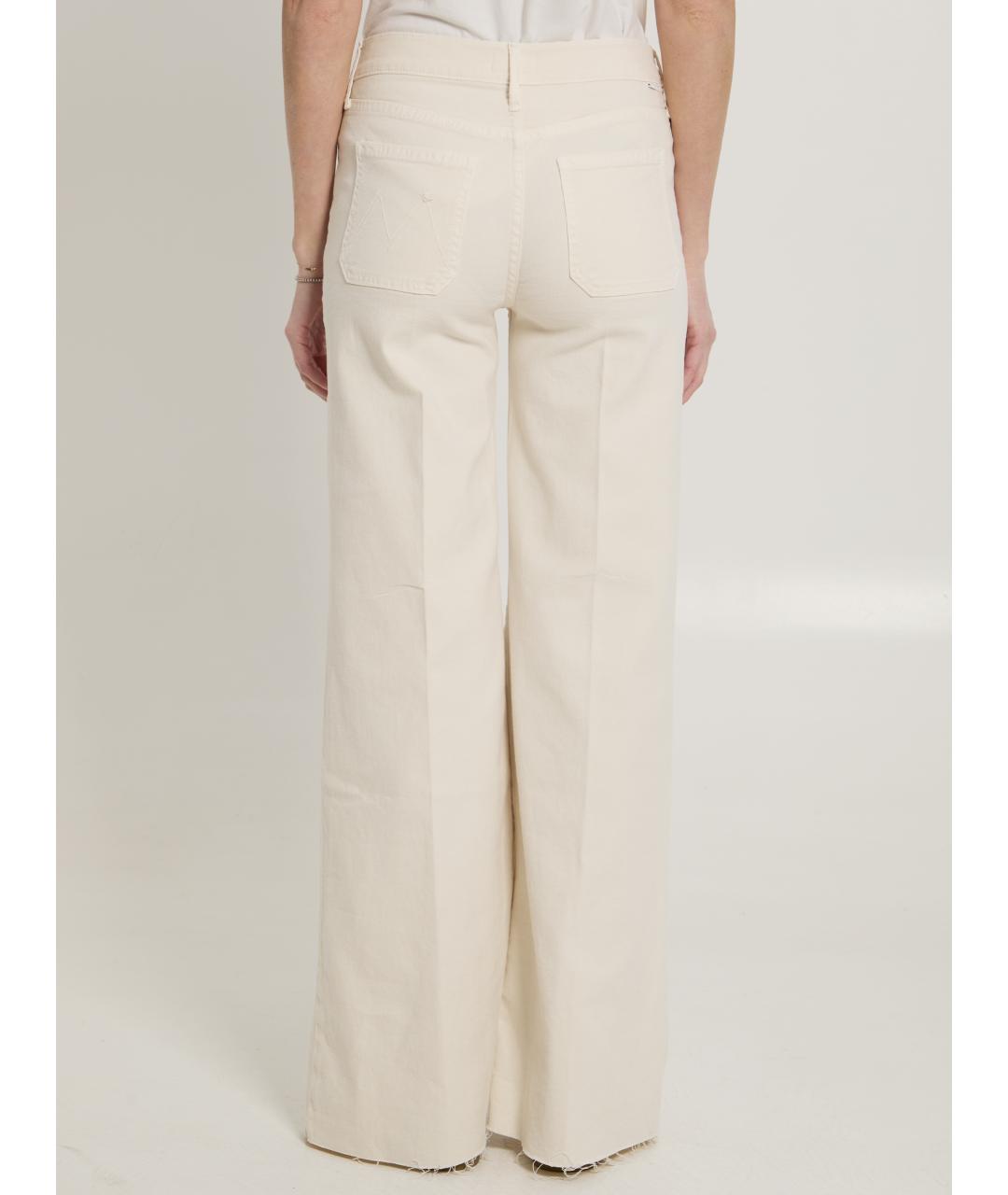MOTHER Бежевые хлопковые прямые джинсы, фото 4