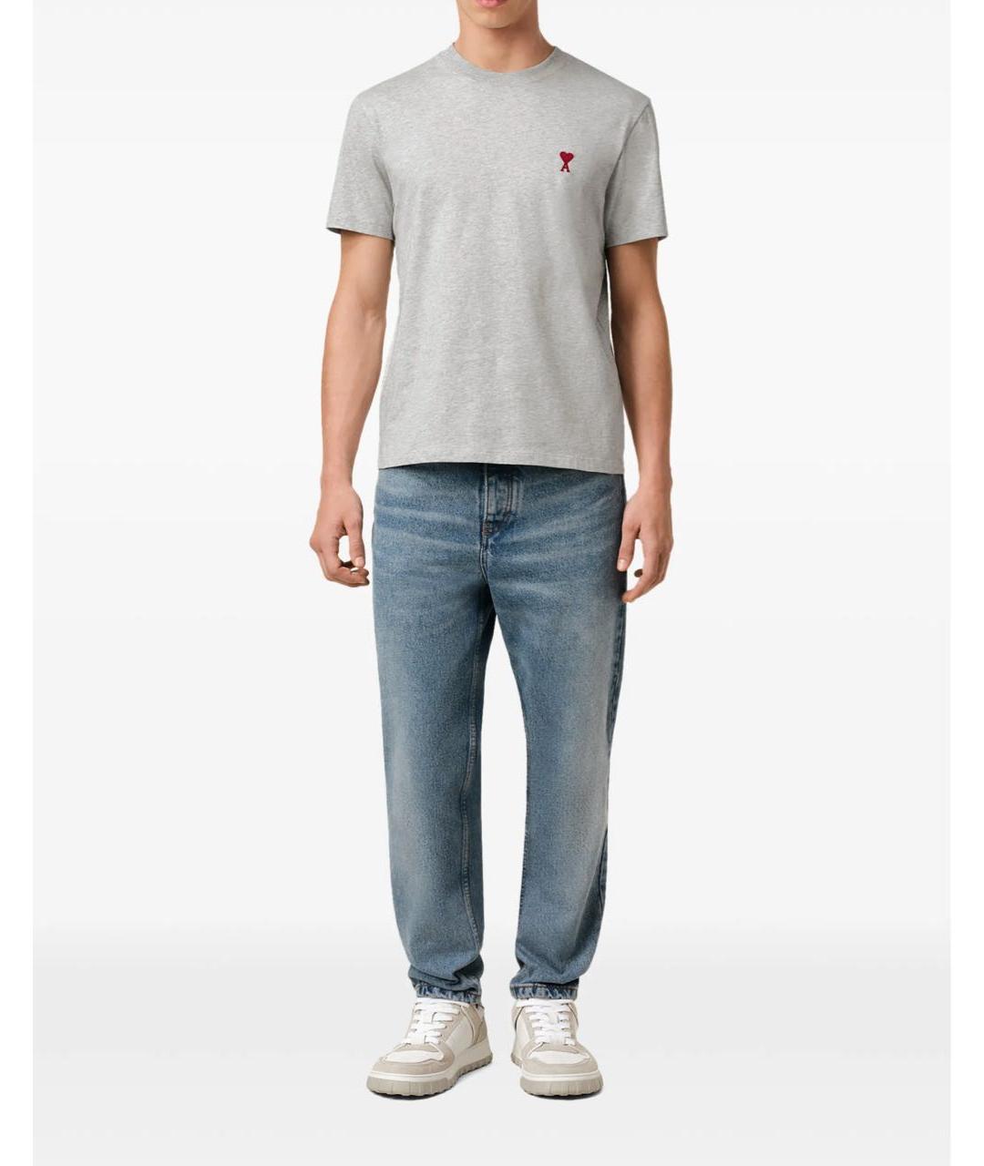 Ami Paris Серая хлопковая футболка, фото 4