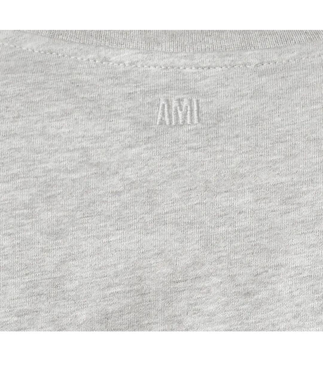 Ami Paris Серая хлопковая футболка, фото 6