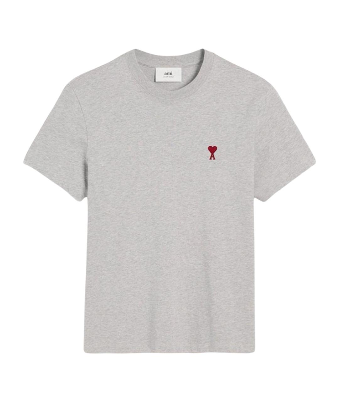 Ami Paris Серая хлопковая футболка, фото 1