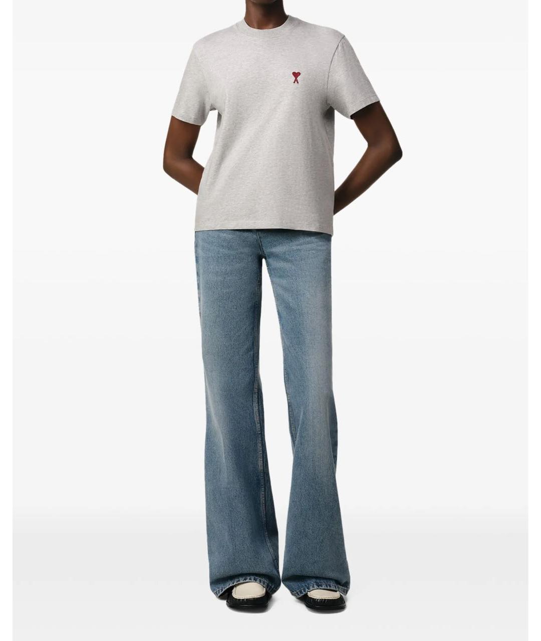 Ami Paris Серая хлопковая футболка, фото 3