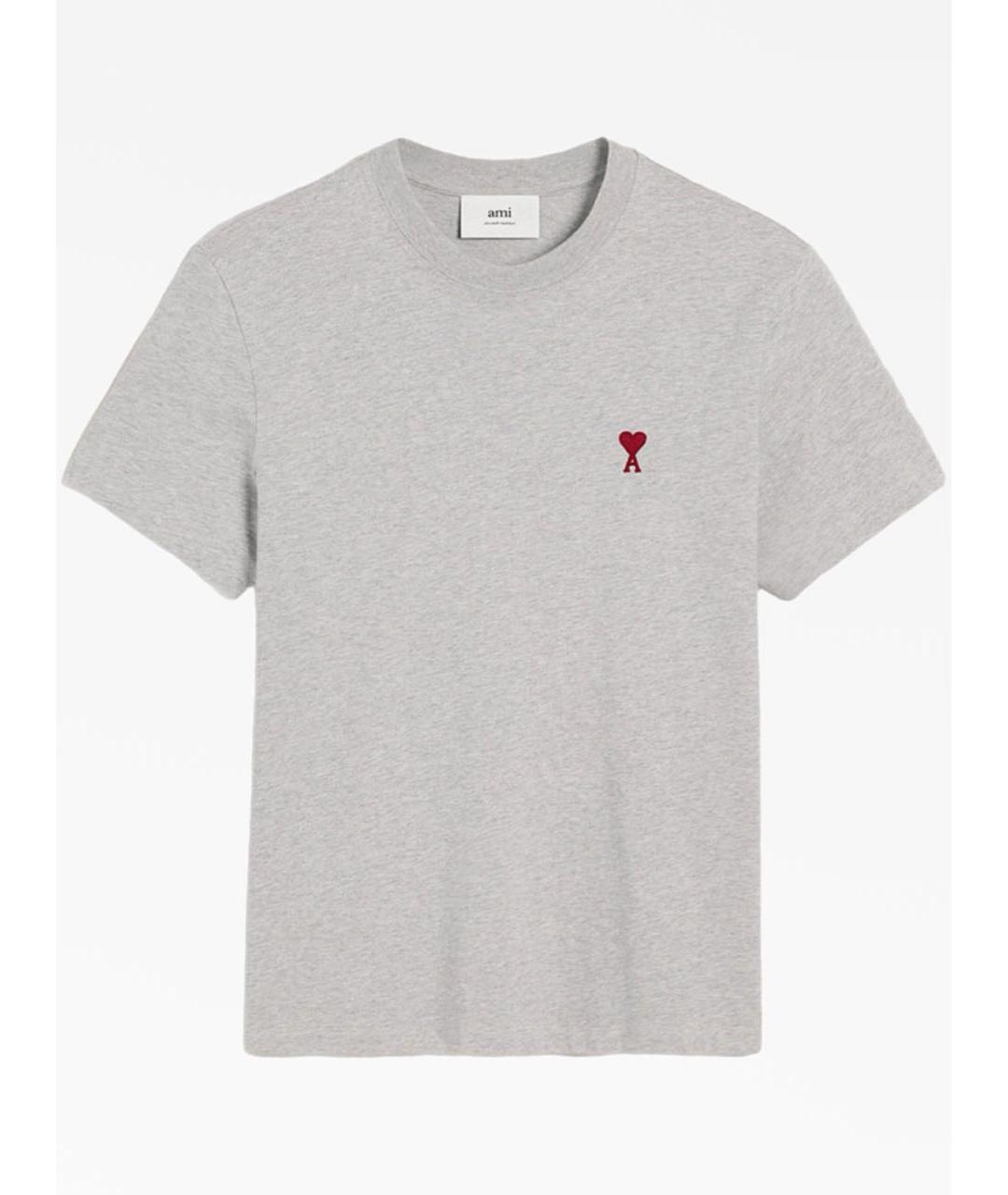Ami Paris Серая хлопковая футболка, фото 7