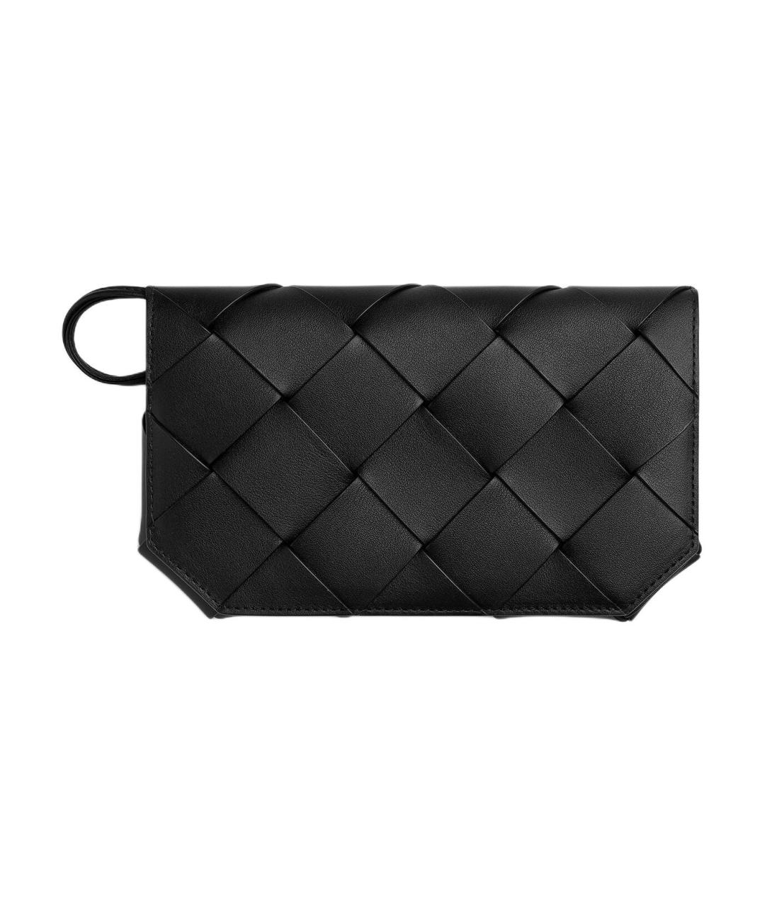 BOTTEGA VENETA Черный кожаный кошелек, фото 1