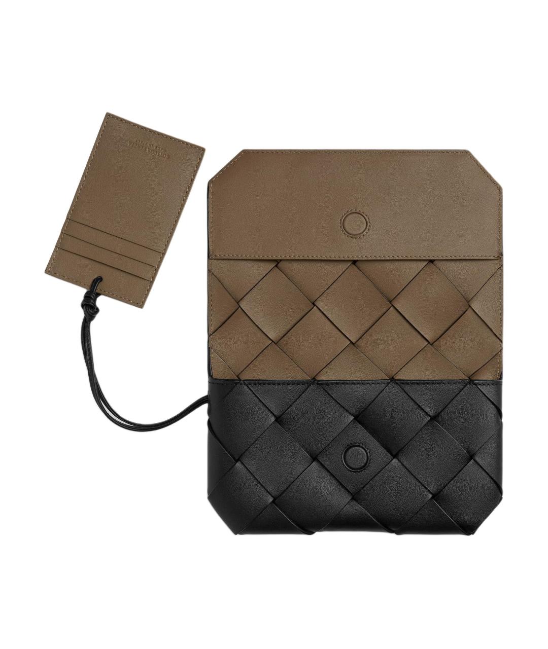 BOTTEGA VENETA Черный кожаный кошелек, фото 4