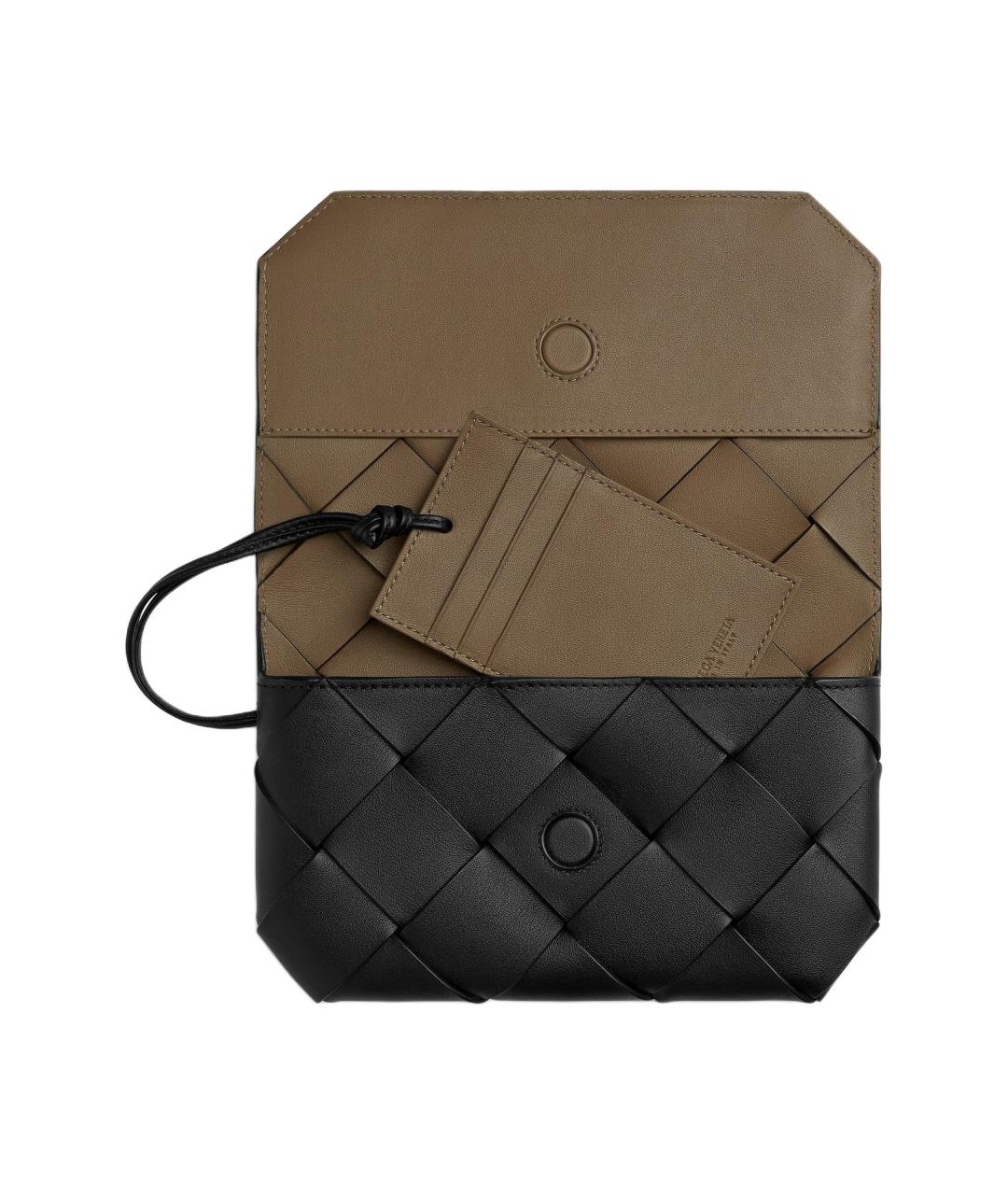 BOTTEGA VENETA Черный кожаный кошелек, фото 3