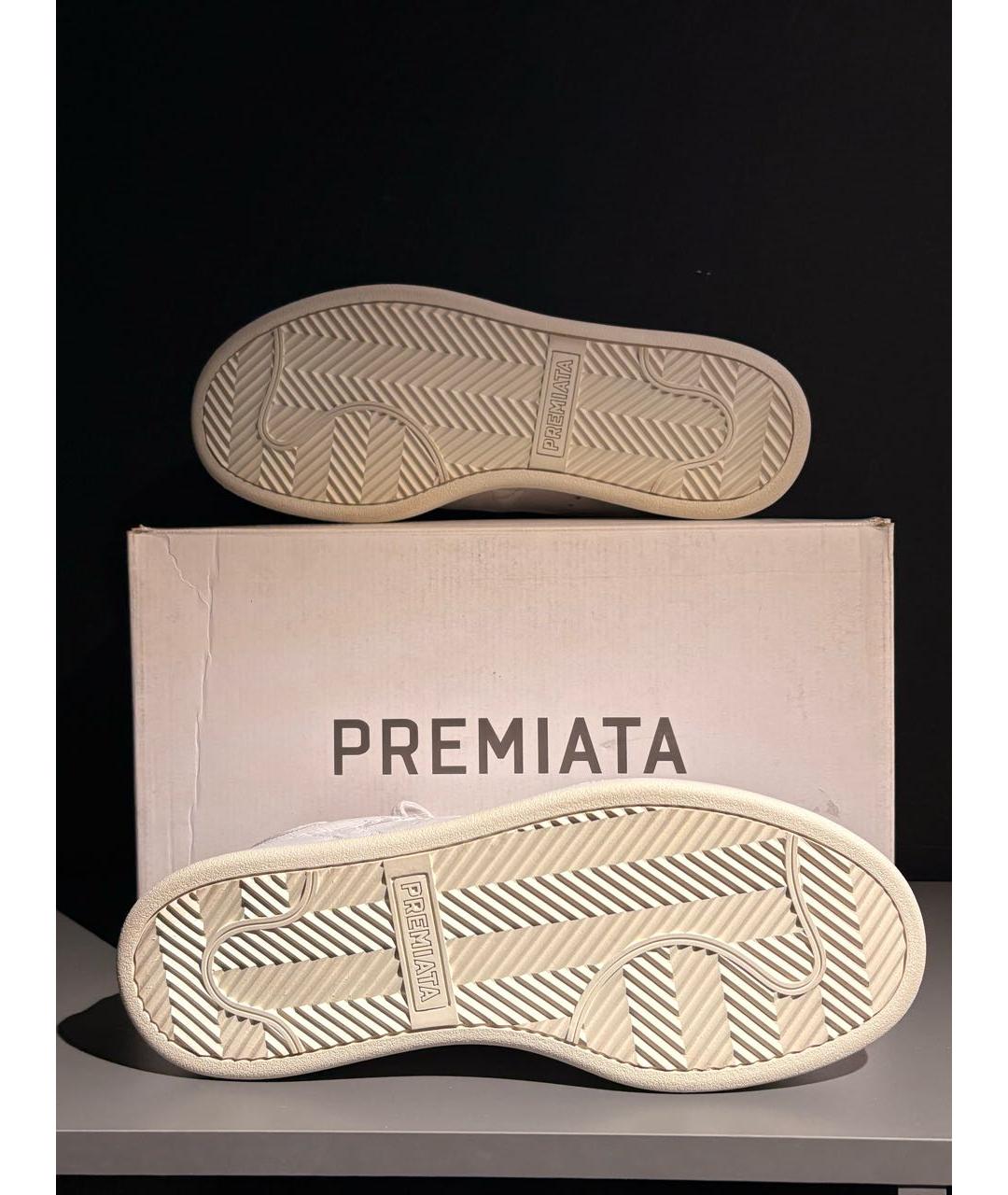 PREMIATA Белые кожаные низкие кроссовки / кеды, фото 4