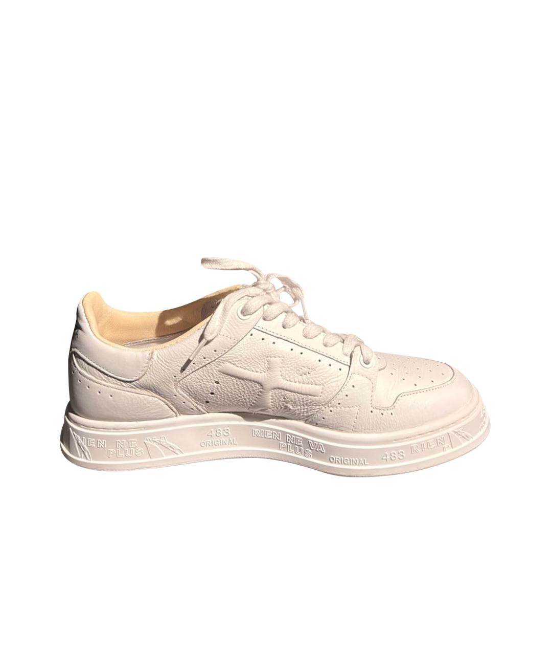 PREMIATA Белые кожаные низкие кроссовки / кеды, фото 1