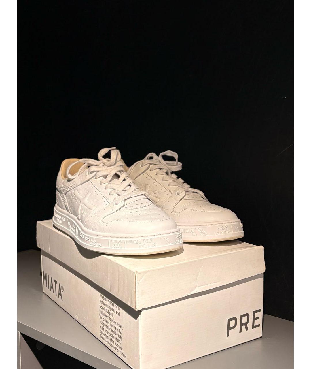 PREMIATA Белые кожаные низкие кроссовки / кеды, фото 2