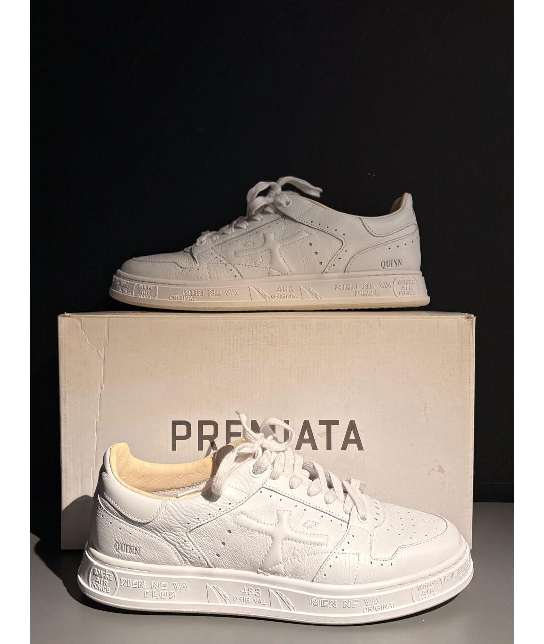 PREMIATA Белые кожаные низкие кроссовки / кеды, фото 3