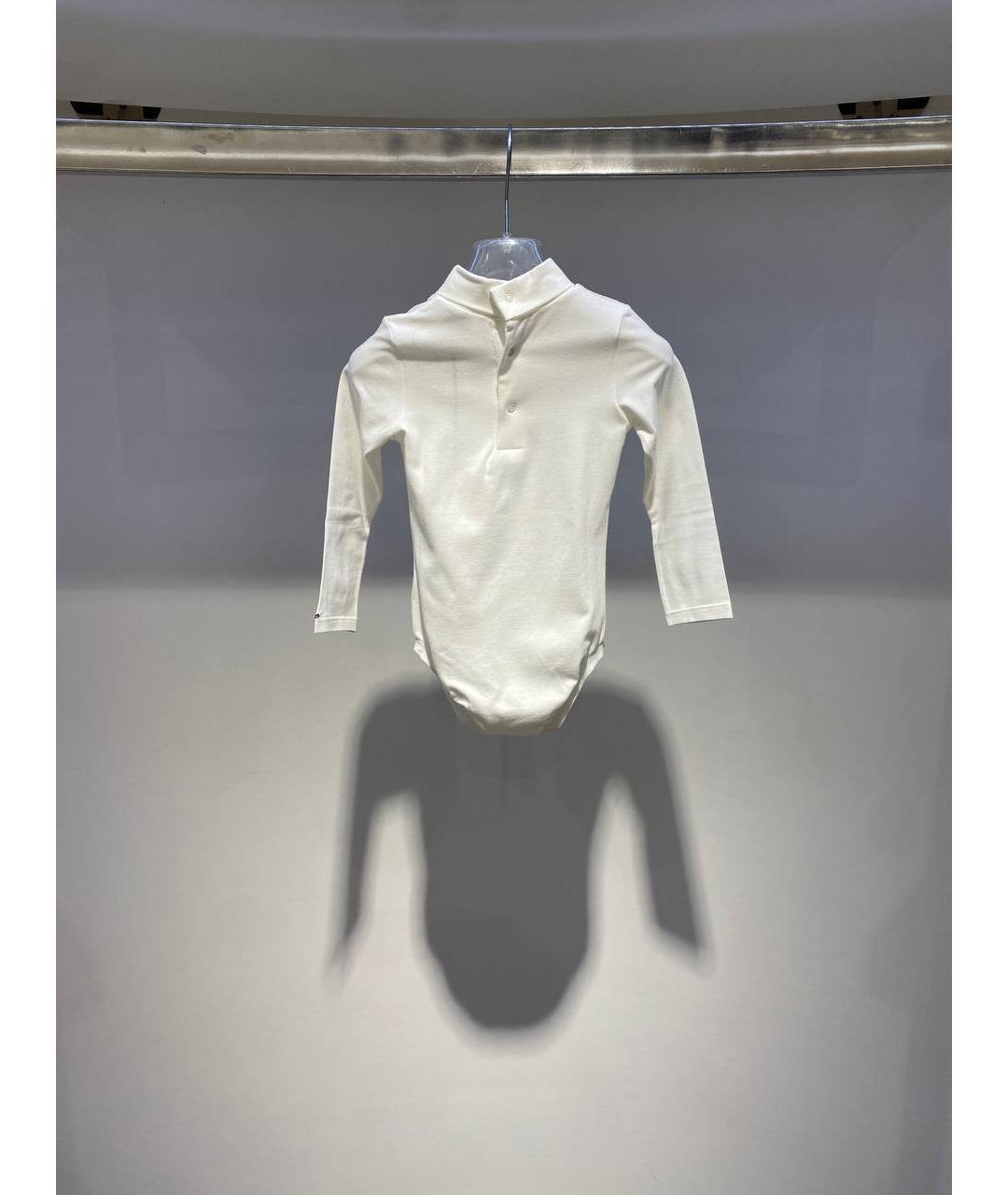 MOSCHINO Белый хлопковый боди/ползунок, фото 3