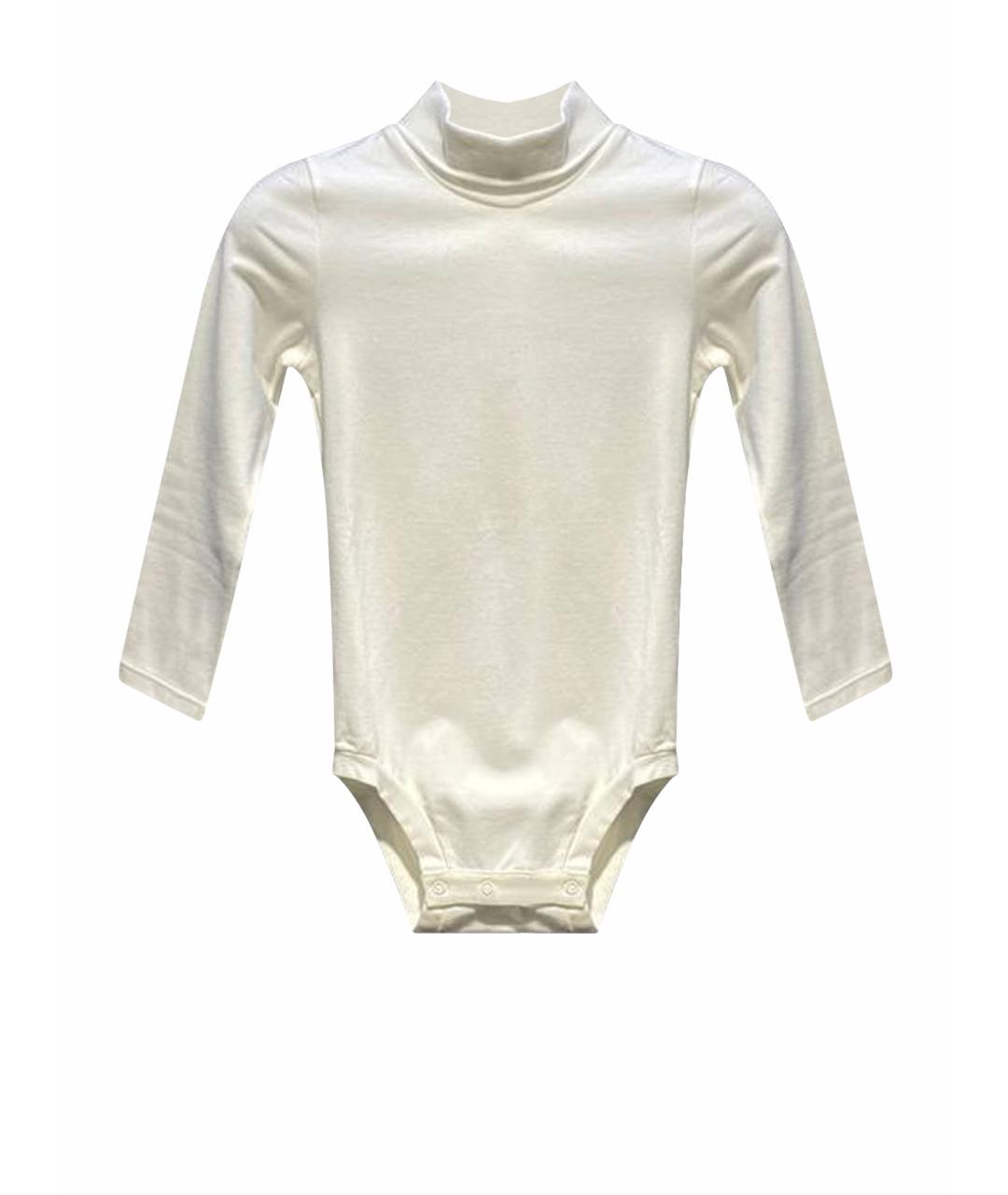 MOSCHINO Белый хлопковый боди/ползунок, фото 1