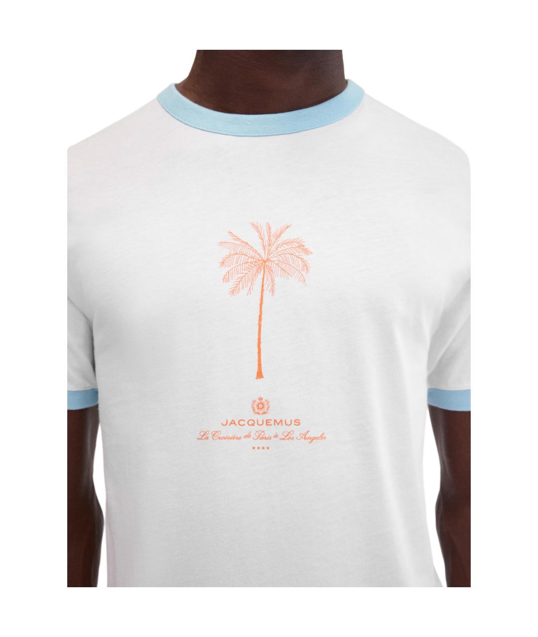 JACQUEMUS Белая хлопковая футболка, фото 4