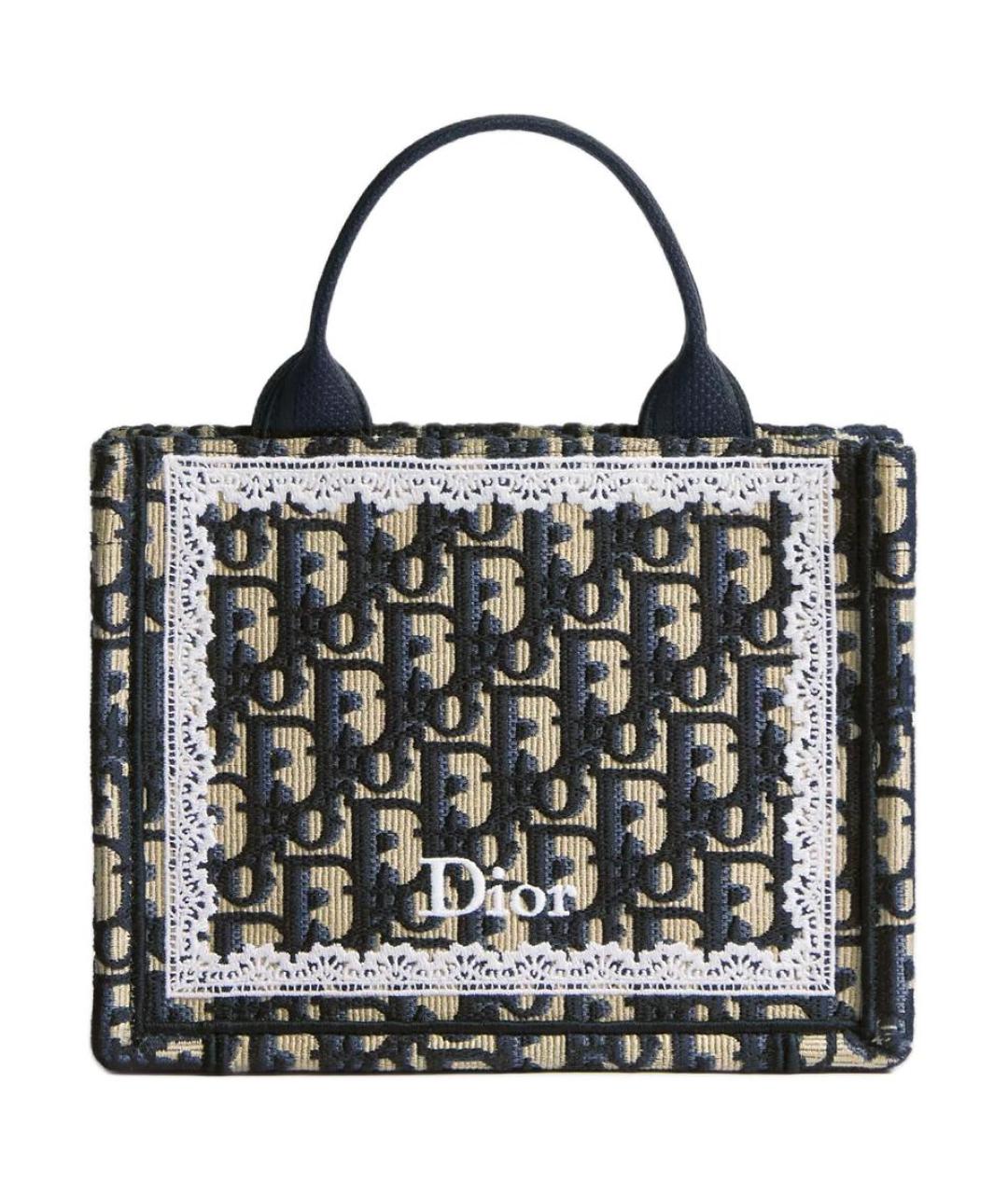 CHRISTIAN DIOR Синяя хлопковая сумка тоут, фото 1