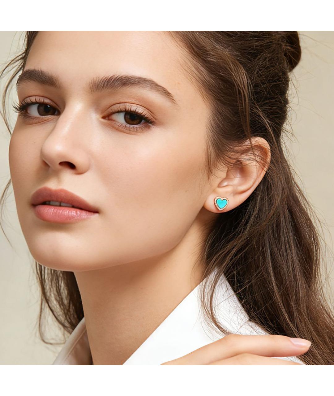 APM Monaco Бирюзовые серебряные серьги, фото 2