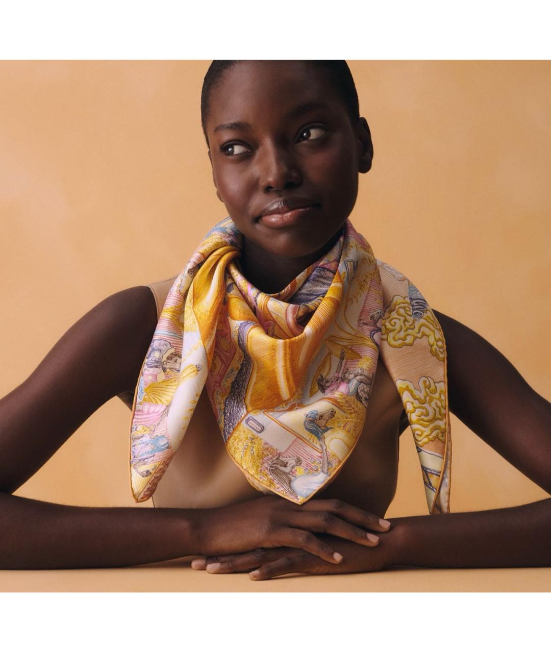 HERMES Мульти шелковый платок, фото 3