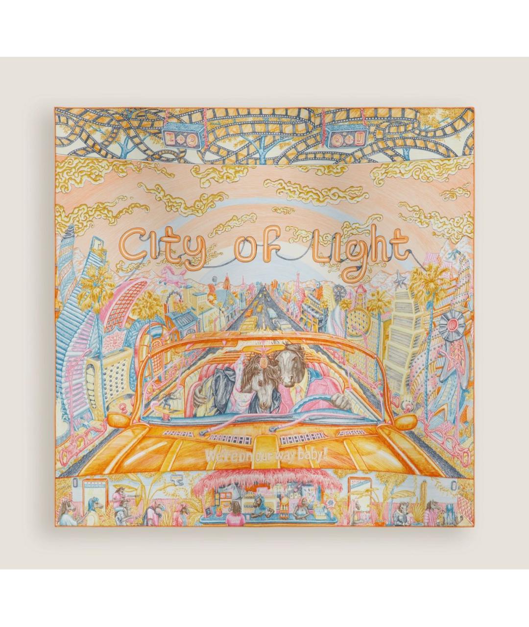 HERMES Мульти шелковый платок, фото 6